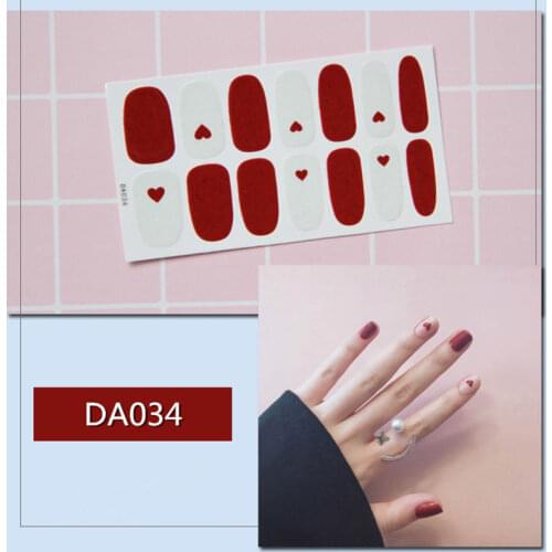 14tips/sheet Heart Full Cover Nail Art Sticker Waterproof Nail Wraps Decals Adhesive Stickers for Pregnant Woman Drop Shipping