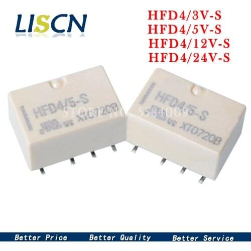 2PCS SMD HFD4/3V, 5V, 12V, 24V S SR 2A 8PIN two sets of conversion signal relay HFD4/3V HFD4/5V HFD4/12V HFD4/24V relay