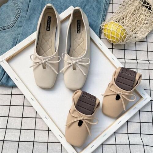 2021 Spring Women Flats Square Toe Slip on Shoes Woman Loafers Buckle Casual Shoes Shallow Solid Flats Ladies zapatos mujer