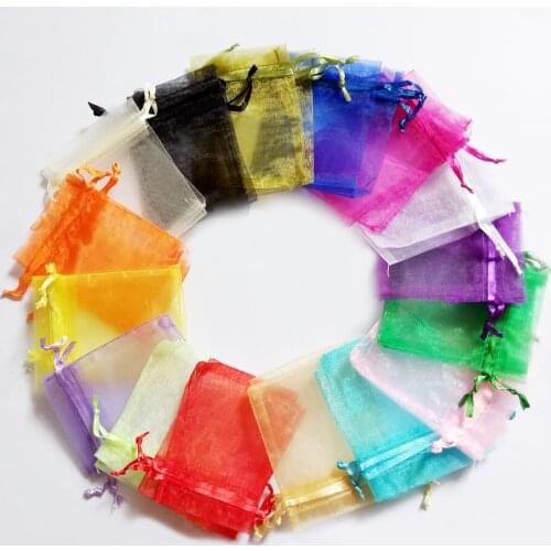 10x15cm Organza Bag 50pcs Jewelry Packaging Display Jewelry Pouch Gift Bags For Wedding Drawstring Bag Woman Travel Storage Bag