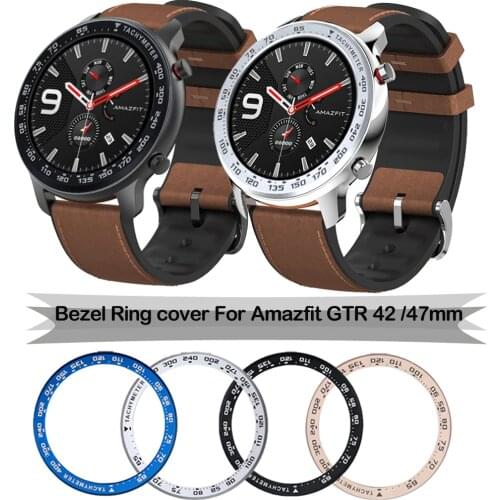 Watch Accessories For Xiaomi Huami Amazfit GTR 42 47mm Metal Outer Edge Bezel Ring Dial Scale Speed Tachymeter Case Protection