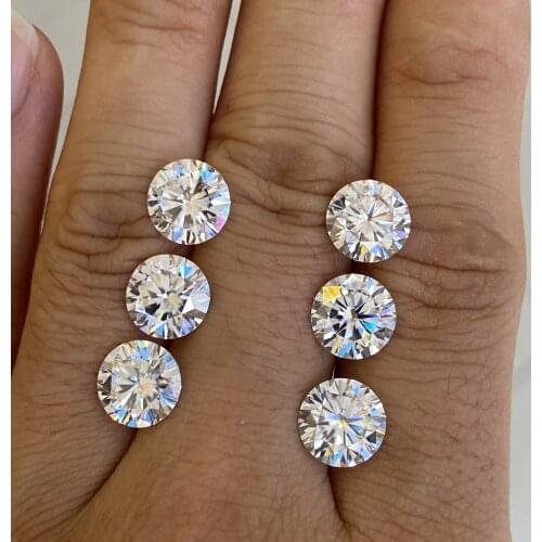 Meisidian 100% pass positive diamond tester 3 excellent cut 6.5mm 1cts D VVS loose moissanite gemstone diamond stone