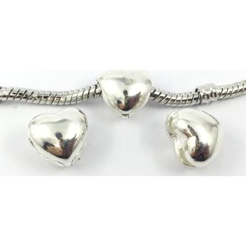 Safety Bead Clip Stopper Silver Plated Heart European Beads Fit Charms Bracelets & Bangles