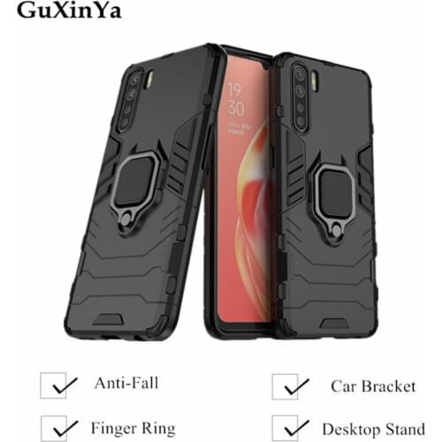 Phone Cases For OPPO A91 Mobile Back Cover For OPPO A91 Funda Luxury Armor Magnetic Ring Cover For OPPO A91 Bumper Coque 6.4"