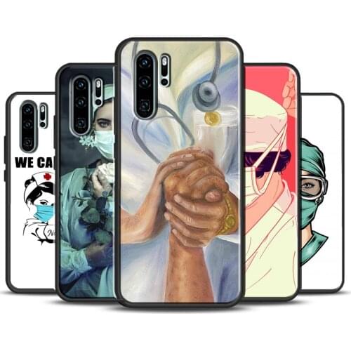 Cartoon Medicine Doctor Nurse Case For Huawei P30 Pro P40 P20 Lite P Smart Z 2019 Nova 5T Honor 20 10i 8A 8S 8X 9X 9S