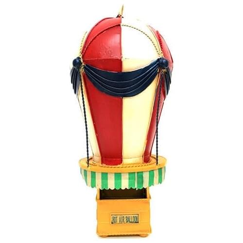 Decorative Metal Hot Air Balloon Red - Trinket, Miniature, Gift, Nostalgic, Vintage, Handmade, hand Painted, Quality Durable