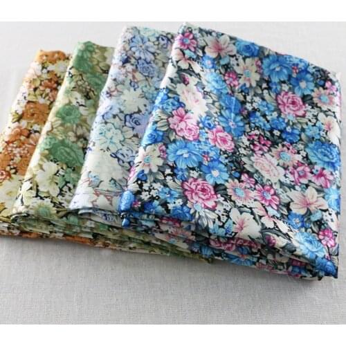 Elegant flowers print charmeuse fabric sewing diy tissue satin material for patchwork