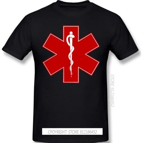 Logo Emergency Medical Technician Ambulance T-Shirts For Men Plus Size Men 100% Cotton Tee Streetwear