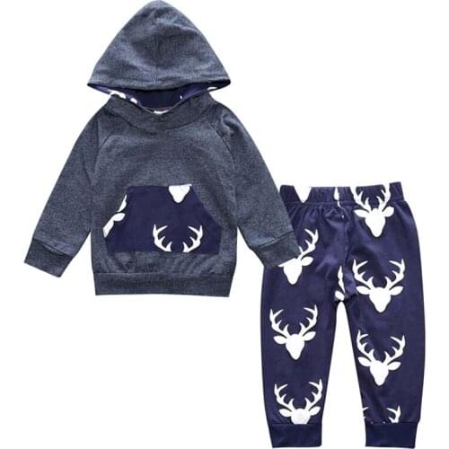 Newborn Baby Clothing Sets Spring Cotton Kids Boys Tracksuits Infant Full Hoodies+Pants Toddler Sport Suit Toddler Girls Clothes
