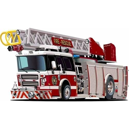 Creative Cartoon Fire Engine Fine Car Stickers Waterproof Decal Vinyl Material Car Accessories Occlusion Scratch DIY Car Styling