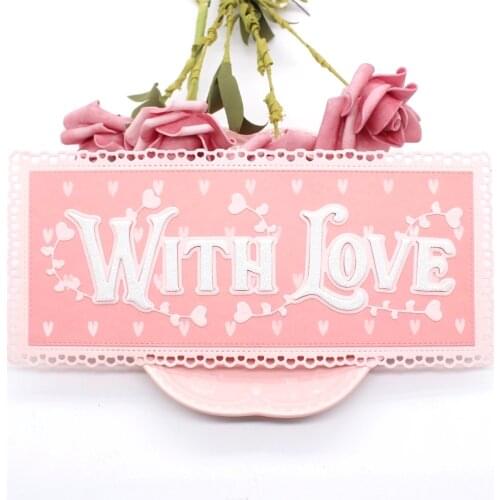 KSCRAFT With Love Heart Border Slimline Metal Cutting Dies Stencils for Scrapbooking/photo album Decorative Embossing Paper Card