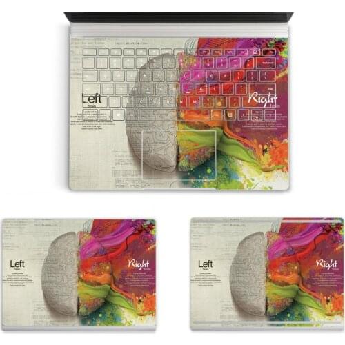 Left and Right Brain Style Laptop Body Top Bottom Sticker Decal for Microsoft Surface Book 1 2 15.5 13.5 Protective Cover Skin