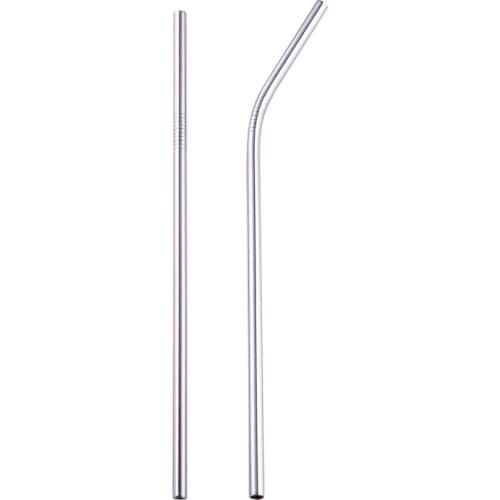 Metal Straw Stainless Steel Reusable Drinking Straws Set for Cup Mug Silver Gold Black Milk Tea Bar Party Accessory with Brush