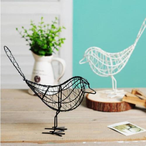 Metal Iron Wire Bird Hollow Model Artificial Craft Fashionable Home Furnishing Table Desk Ornaments Decoration Gift