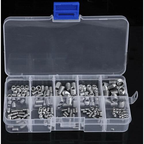 200pcs white/black headless hexagon socket screw combination platter set (recessed end)