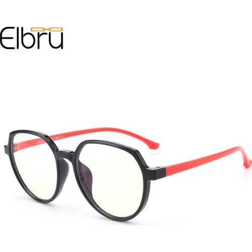 Elbru Baby Fashion Anti-blue Ray Plain Glasses Comfort Silicone Candy Color Glasses Frame Kids Goggles Spectacles For Boys&Girls
