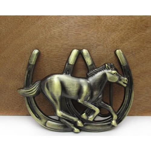 BuckleClub wholesale zinc alloy western running horse jeans gift cowboy belt buckle FP-02151 with 4cm width loop