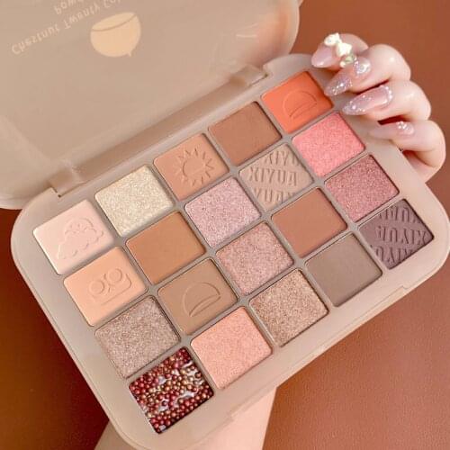 New 20 Colors Nude Glitter Eyeshadow Matte Shimmer Palette Long Lasting Waterproof Mineral Powder Eye Shadow Makeup Cosmetic Kit