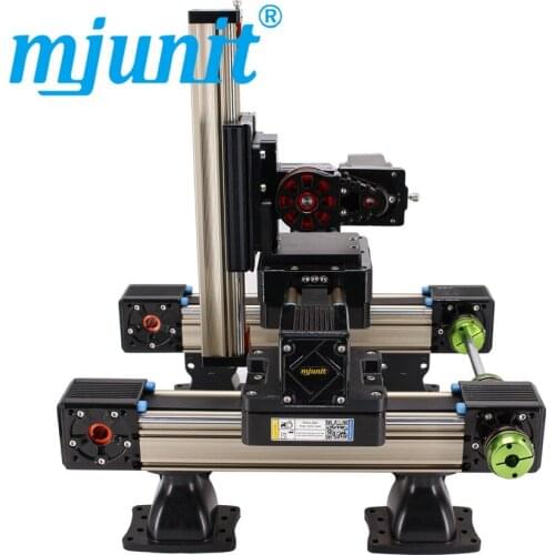 Mjunit MJ60+MJ45 Belt Drive Linear Position Table Stage linear guide rail with 500x500x200mm stroke length