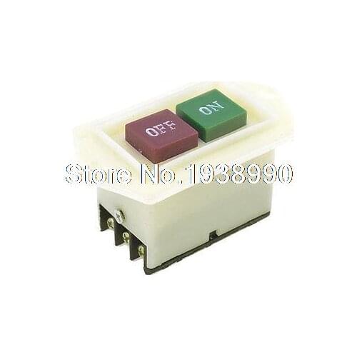 On/Off 3PST Self Locking Push Button Switch AC 380V 5A for Drill Press