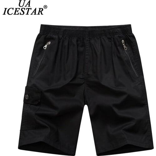 Black Shorts Men Brand 100% Cotton Multi-pocket Zipper Solid Color Cargo Shorts 2021 New Summer Fashion Loose Casual Men Shorts