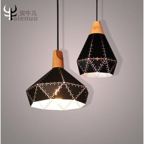 Nordic Pendant Lights For Home Lighting Modern Hanging Lamp Iron Lampshade LED Bulb Bedroom Coffee Kitchen Light 90-260V E27