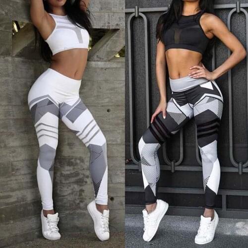 Digital Printed Sport Leggings Hip-height Waist Sports Fitness Pants