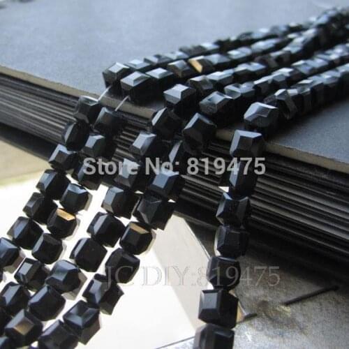 4mm Glass crystal beads Loose Cube Square shape Black Beads for jewelry making