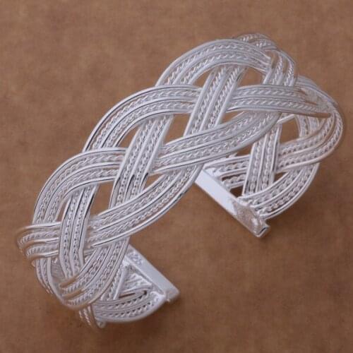 SZ-AB128 Hot Silver Color Gift Women Lady Nice High Quality Fashion Jewelry Large Braided Bracelet /aizajaga Bveakmla