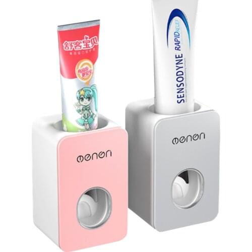 Creative Automatic Toothpaste Squeezing Device Set Wall Hanging Free Punching Toothpaste Holder Toilet Rack Lazy Squeeze Artifac