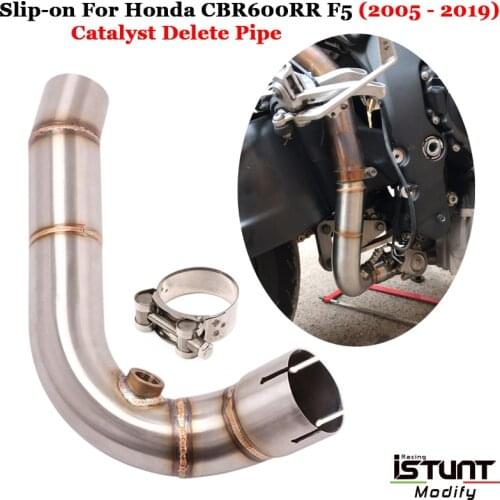 Motorcycle Exhaust Modified Stainless Steel Middle Link Pipe Catalyst Delete Pipe For Honda CBR600RR F5 2005 - 2017 2018 2019