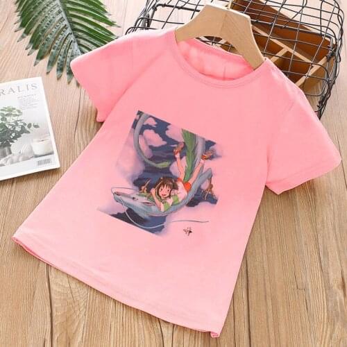 Japanese Studio Ghibli Anime Graphic Tees Boys/girls Top Cartoon Spirited Away Children Clothes Cute Totoro T Shirt Kids Novelty