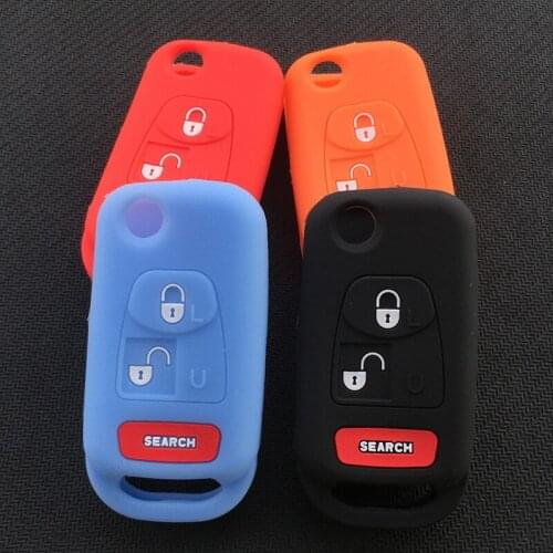 ZAD Silicone Rubber Car Key Case Cover Holder Shell Set Bag Protector for Mahindra India Car 3 2+1 buttons key pocket accessory
