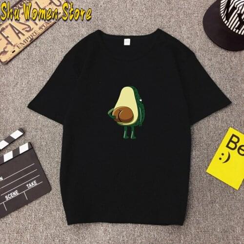 Women Graphic T shirts Fashion T-shirts 2020 Polyester Funny Print Avocado frog Tees Short Sleeve Tshirts Girls Gift Tops
