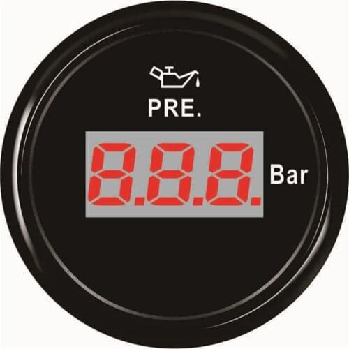 1pc Digital Oil Pressure Gauges 52mm 0-5bar 0-10bar Oil Pressure Meters Suitable for Auto Boat Agricultural Machinery Engines