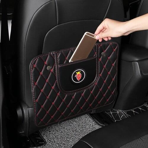 1Pc Car Anti Kick Pad Fiber Leather Car Seat Backrest Leather Anti Dirty Mat Back Cover for SAAB 9-3 9-5 9-7 99 Auto Accessories