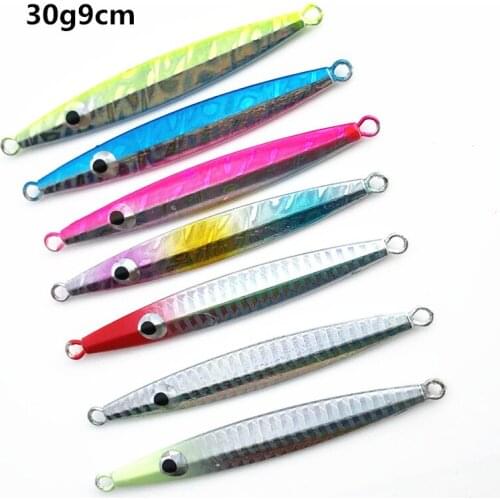 10pcs/lot Metal Spoon Spinner Fishing Lure Hard Baits 9cm 30g Sequins Noise Paillette with Feather Treble Hook Fishing Tackle