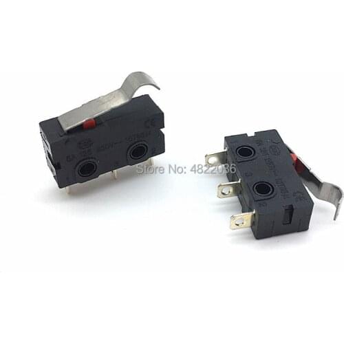 10pcs Limited Switch 3 Pin NO NC 5A 250VAC Micro Switch KW12 ARC Lever 16mm