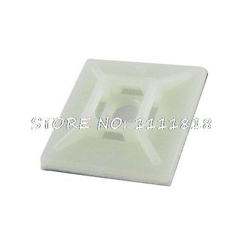 100 Pcs White Hard Plastic Sticky Cable Tie Holder