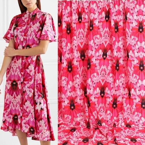 100X145cm Phalaenopsis Diamond Cotton or Imitation Double crepe Fabric For Woman Summer Dress Blouse Tissu Tela Хлопок материал