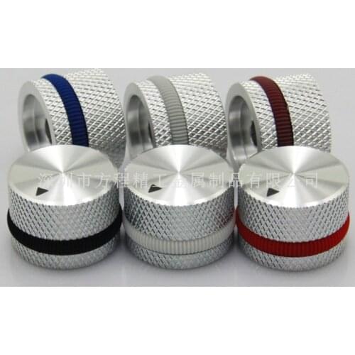 4pcs aluminum knob potentiometer knob 25*18*6mm silver potentiometer cap car knob switch cap Encoder for amplifier