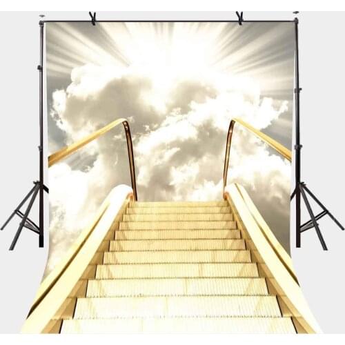 5x7ft Escalator Backdrop Sunny Luxury Gold Escalator Photography Background and Studio Photography Backdrop Props
