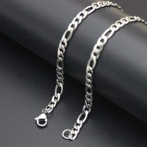 Titanium Stainless Steel Chain Flat O Link Chain Necklace 8.6-36inch Long,4mm Wide Big Necklaces For Women Wholesale