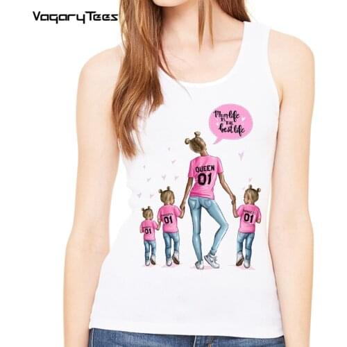 Mama with daughter Kids Happy famliy Time Women Tank top Holiday Mothers Day Gift for Mom vest Good Quality Casual Camiseta