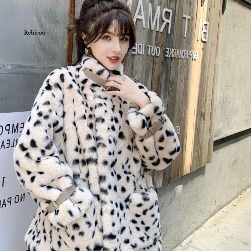 Fur Coat Teddy Jacket Solid Slim Winter Coat Women Jacket Women Overcoat Female Plush Jacket Fashion Female Coat Winter Leopard