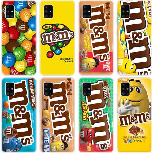 Cute Cartoon Chocolate Beans Soft Case for Samsung Galaxy A12 A02 A03S A21S A22 A32 A52 A72 A82 S21 Plus FE Ultra M02S M12 Cover