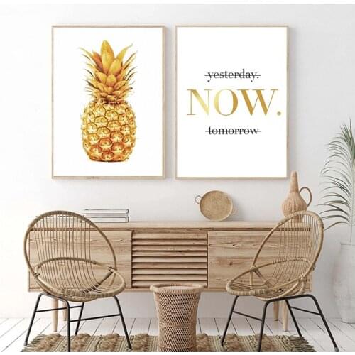 Pineapple Motivational Quotes Minimalist Nordic Poster Wall Art Canvas Painting Picture Print Home Office Room Decoration