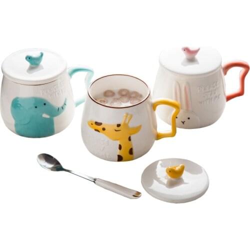 Cartoon Funny Cute Coffee Mug Personalized Creative Reusable Coffee Cup Bone China Tazas Originales Home Drinkware QOO50MK