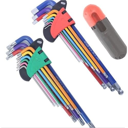 Allen Key Set Hex Wrench Screwdriver Set Hexagon Spanner Universal 9Pcs Ball End Torx Star Keys Tool L Type Hand Tools Kit
