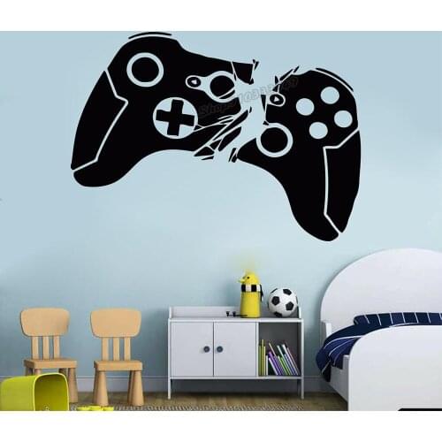 Gamer wall Decal Custom Controller decal Video Game Wall Sticker Gamer Girl Boy Room Gifts Bedroom Decor Vinyl Art Decals B022